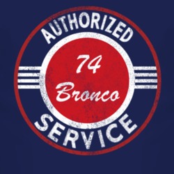 Authorized Service 1974 Bronco Distressed Look Dark T Shirt