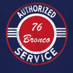 Authorized Service 1976 Bronco Distressed Look Dark T Shirt