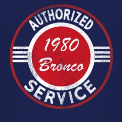 Authorized Service 1980 Bronco Distressed Look Dark T Shirt