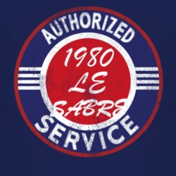Authorized Service 1980 BUICK LE SABRE Distressed Look Dark T Shirt
