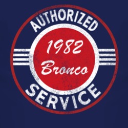 Authorized Service 1982 Bronco Distressed Look Dark T Shirt
