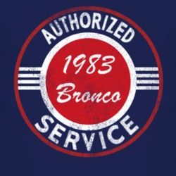 Authorized Service 1983 Bronco Distressed Look Dark T Shirt
