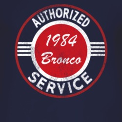 Authorized Service 1984 Bronco Distressed Look Dark T Shirt