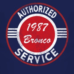 Authorized Service 1987 Bronco Distressed Look Dark T Shirt