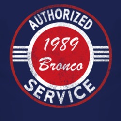 Authorized Service 1989 Bronco Distressed Look Dark T Shirt