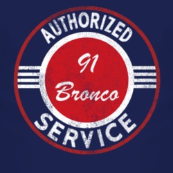 Authorized Service 1991 Bronco Distressed Look Dark T Shirt