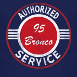 Authorized Service 1995 Bronco Distressed Look Dark T Shirt