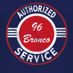 Authorized Service 1996 Bronco Distressed Look Dark T Shirt
