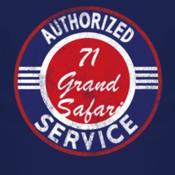 Authorized Service 1971 Pontiac Grand Safari Distressed Look Dark T Sh