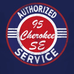 Authorized Service 1995 Grand Cherokee SE Distressed Look Dark T Shirt