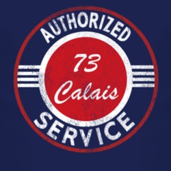 Authorized Service 1973 Cadillac Calais Distressed Look Dark T Shirt