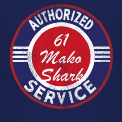 Authorized Service 1961 Chevy Mako Shark Distressed Look Dark T Shirt