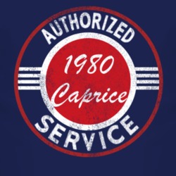 Authorized Service 1980 Chevy Caprice Distressed Look Dark T Shirt