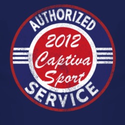 Authorized Service 2012 Chevy Captiva Sport Distressed Look Dark T Shi