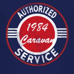 Authorized Service 1984 Dodge Caravan Distressed Look Dark T Shirt