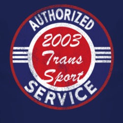 Authorized Service 2003 Chevy Trans Sport Distressed Look Dark T Shirt