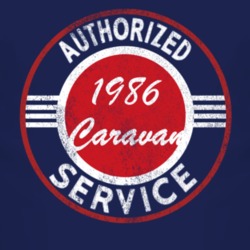 Authorized Service 1986 Dodge Caravan Distressed Look Dark T Shirt