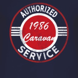 Authorized Service 1986 Dodge Caravan Distressed Look Dark T Shirt