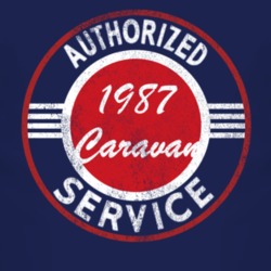 Authorized Service 1987 Dodge Caravan Distressed Look Dark T Shirt