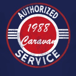 Authorized Service 1988 Dodge Caravan Distressed Look Dark T Shirt