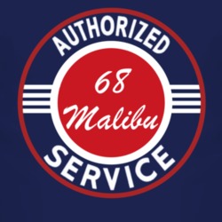 Authorized Service 1968 Chevy Malibu Dark T Shirt