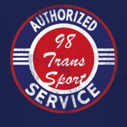 Authorized Service 1998 Pontiac Trans Sport Distressed Look Dark T Shi
