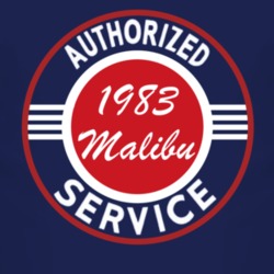 Authorized Service 1983 Chevy Malibu Dark T Shirt