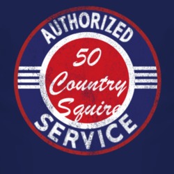 Authorized Service 1950 Country Squire Distressed Look Dark T Shirt