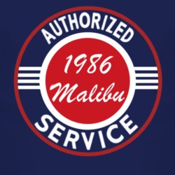 Authorized Service 1986 Chevy Malibu Dark T Shirt