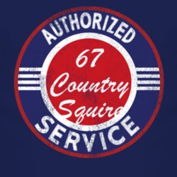 Authorized Service 1967 Country Squire Distressed Look Dark T Shirt
