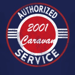 Authorized Service 2001 Dodge Caravan Distressed Look Dark T Shirt