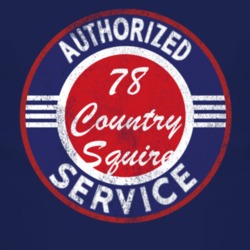 Authorized Service 1978 Country Squire Distressed Look Dark T Shirt