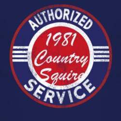 Authorized Service 1981 Country Squire Distressed Look Dark T Shirt