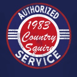 Authorized Service 1983 Country Squire Distressed Look Dark T Shirt