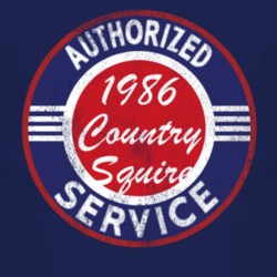 Authorized Service 1986 Country Squire Distressed Look Dark T Shirt