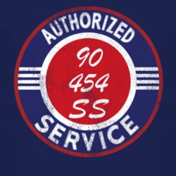 Authorized Service 1990 Chevy 454 SS Distressed Look Dark T Shirt