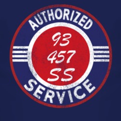 Authorized Service 1993 Chevy 457 SS Distressed Look Dark T Shirt