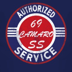 Authorized Service 1969 CHEVY CAMARO SS Distressed Look Dark T Shirt