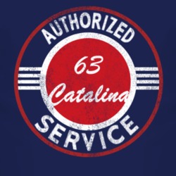 Authorized Service 1963 Pontiac Catalina Distressed Look Dark T Shirt
