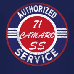 Authorized Service 1971 CHEVY CAMARO SS Distressed Look Dark T Shirt