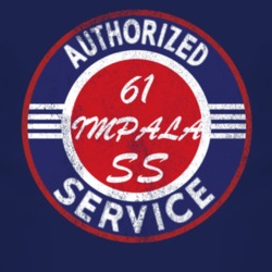 Authorized Service 1961 CHEVY IMPALA SS Distressed Look Dark T Shirt