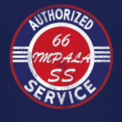 Authorized Service 1966 CHEVY IMPALA SS Distressed Look Dark T Shirt