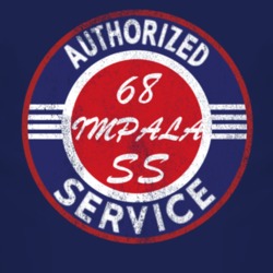 Authorized Service 1968 CHEVY IMPALA SS Distressed Look Dark T Shirt