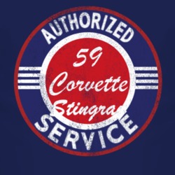Authorized Service 1959 Chevy Corvette Stingray Distressed Look Dark T