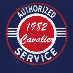 Authorized Service 1982 Chevy Cavalier Distressed Look Dark T Shirt