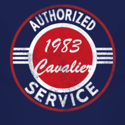 Authorized Service 1983 Chevy Cavalier Distressed Look Dark T Shirt