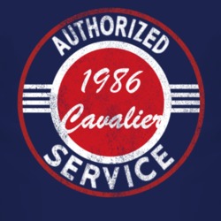 Authorized Service 1986 Chevy Cavalier Distressed Look Dark T Shirt