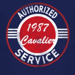 Authorized Service 1987 Chevy Cavalier Distressed Look Dark T Shirt