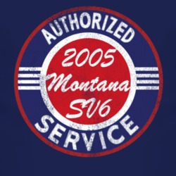 Authorized Service 2005 Pontiac Montana SV6 Distressed Look Dark T Shi