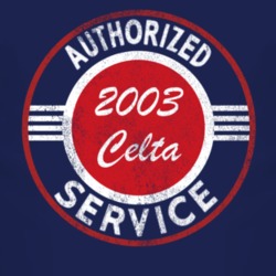 Authorized Service 2003 Chevy Celta Distressed Look Dark T Shirt